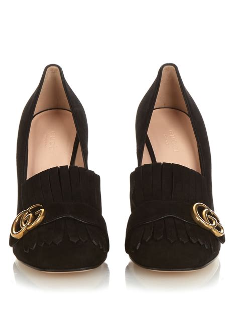 gucci marmont pumps suede|gucci marmont platform pumps.